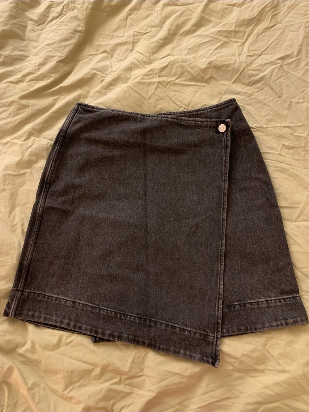 Asymmetrical COS black denim skirt